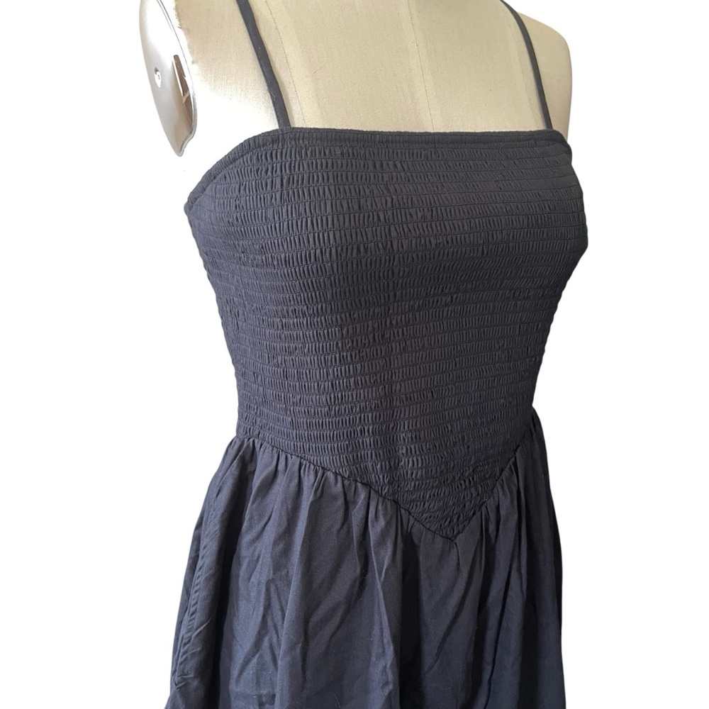 ❤️ NWT! Japna Smocked Corset Bodice Black Midi Dress - Picture 3 of 10